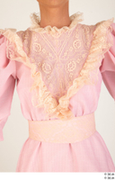 Photos Woman in Historical Civilian dress 3 19th century Medieval Clothing Pink dress upper body 0001.jpg